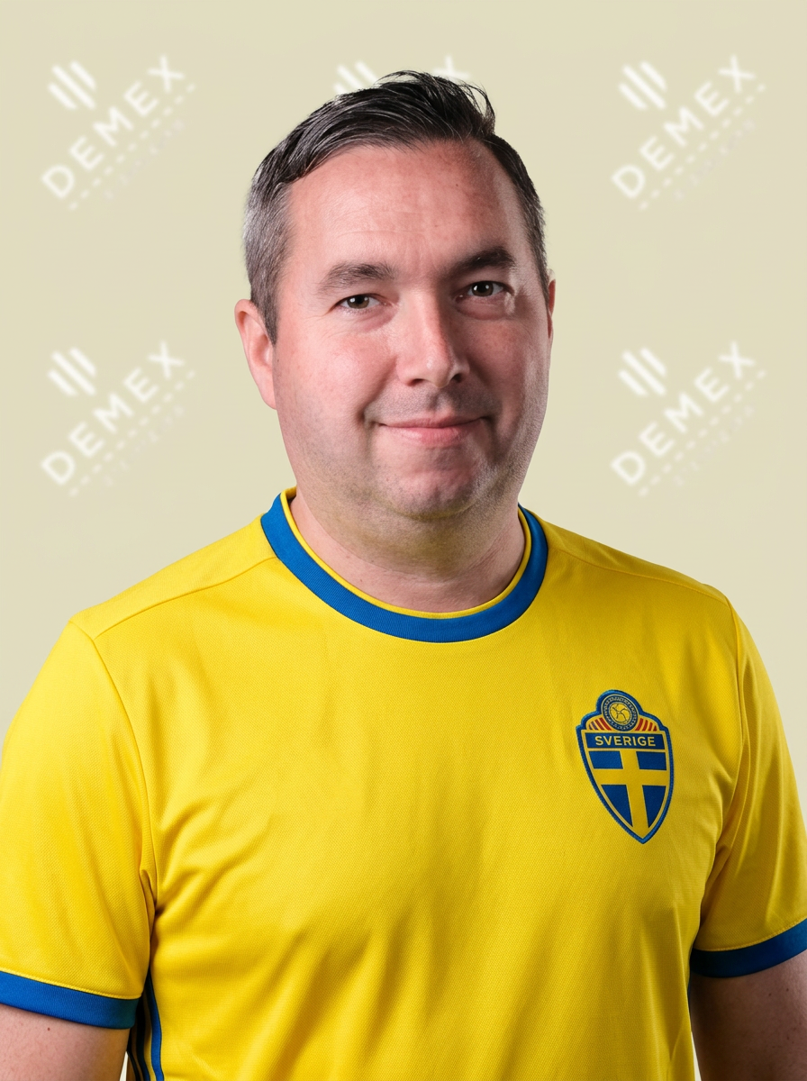 Donald Malmström i Sverigetröja