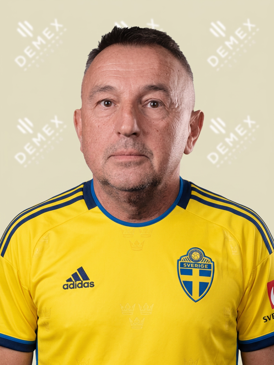 Vlado Golemovic i Sverigetröja